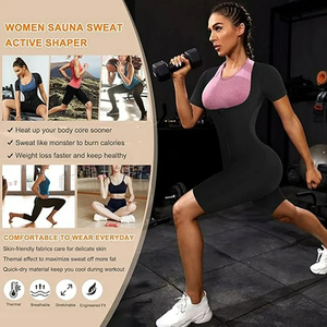 Traje de cuerpo completo para mujer, faja reductora de cintura para entrenamiento, traje de sudoración para grasa abdominal, top moldeador de cuerpo completo 3 en 1 para adelgazar - Product Image 4