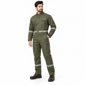 Overol de Seguridad Reflectante Mangoes Fashion, Color Verde Oliva, Corte Holgado, Ropa de Trabajo Industrial, Resistente al Agua y al Calor (Nivel 800C) - Product Image 2