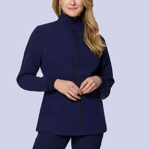 Chaqueta Clásica para Mujer, de Secado Rápido, Transpirable, con Tela de Spandex y Poliéster, Estilo Deportivo, con Cierre Frontal, para Uso Médico - Product Image 4