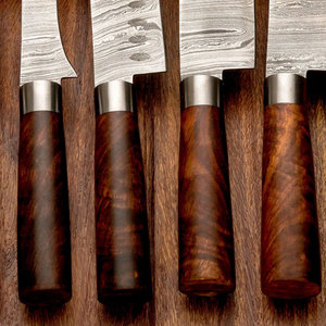 Damascus Steel Chef Knife Set with Leather Cover High Quality <b>Kitchen</b> Knife Collection for Restaurant Home <b>Kitchen</b> and Gift Set - Product Image 3