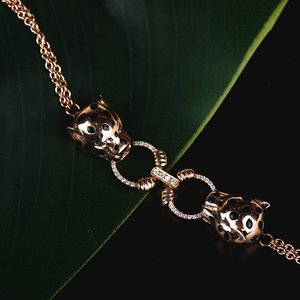 NOVA Women's 18K <b>Solid</b> <b>Gold</b> Emerald & Diamond Panther Bracelet Vintage Statement Design - Product Image 4