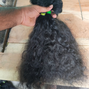 Cheveux humains indiens vierges en vrac, bouclés, doux et rebondissants, extensions de tissage double épaisseur, sans nœuds, naturels, 100g - Product Image 2