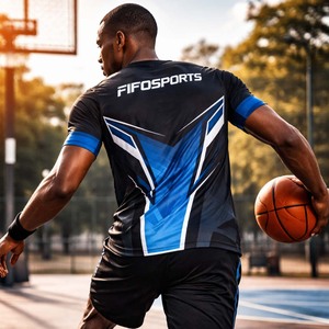 เสื้อยืดดิจิตอลแบบสปอร์ตสำหรับผู้ชาย ผ้าโพลีเอสเตอร์/คอตตอน สำหรับออกกำลังกาย วิ่ง ฟิตเนส ระบายอากาศ แห้งเร็ว รับสั่งทำสีตามต้องการ - Product Image 5