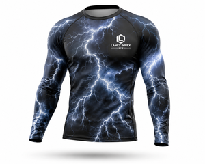 <b>Men</b> Lightning Storm <b>Compression</b> <b>Shirt</b> Long Sleeve Rash Guard Gym Workout Base Layer Athletic Performance Sportswear Custom Logo - Product Image 2