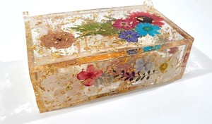Eco-Friendly Handmade Resin Rectangle <b>Box</b> <b>for</b> Gift Jewelry Storage-Modern Christmas Design Soft Interior <b>for</b> Delicate Items Feng - Product Image 6