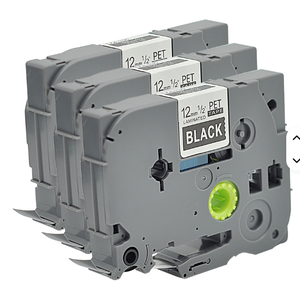 Cinta de Etiquetas TZ-335 Blanca sobre Negra de 12 mm, Cinta para Impresora Brother P-touch TZ335 TZO-335 - Product Image 1