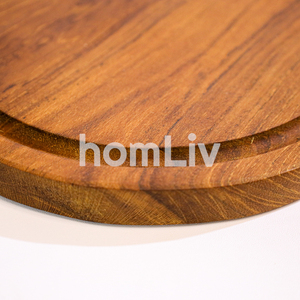 Tabla de Cortar Redonda Pequeña de Madera de Teca, Sostenible, Segura para Alimentos, Sin Pintura ni Barniz, Halal, Personalizada para Cocina - Product Image 3