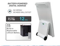 Reproductor de Publicidad LCD Portátil de 43 Pulgadas con Batería Recargable para Interiores, Ideal para Restaurantes