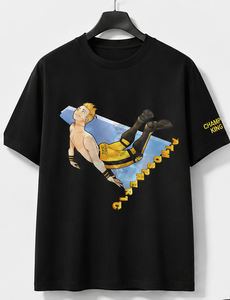 เสื้อยืดแขนสั้นสีดำคุณภาพสูงสำหรับผู้ชายทรงปกติลำลอง - Product Image 1