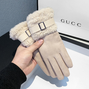 Women's Winter Wool/Acrylic Cuff <b>Gloves</b> | Soft Warm <b>Knitted</b> Thermal <b>Gloves</b> Touchscreen Needle Detection for Outdoor Sports - Product Image 5