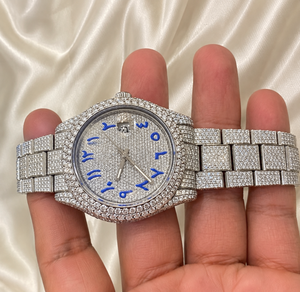 Reloj Unisex de Lujo Raj Gems, Acero Inoxidable, Esfera Redonda de 41 mm, Cuarzo Analógico, Visualización de Fecha, Cristal, Correa de 20 mm - Product Image 2