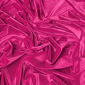 Bright Magenta Velvet Fabric 100% Polyester Woven Medium Weight Plain Modern Luxury Home Textile 130 GSM Girls Wedding - Product Image 1