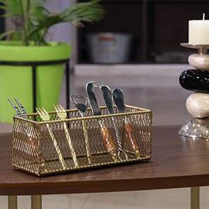 Panier de rangement décoratif en métal noir avec poignées, organisateur d'étagère moderne pour la maison - Product Image 5