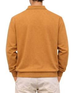 Sudadera Polo Personalizada para Hombre, Color Mostaza, Manga Larga, Mezcla de Algodón Suave, Estilo Casual, Cuello Clásico, Ropa de Invierno, Fabricante - Product Image 2