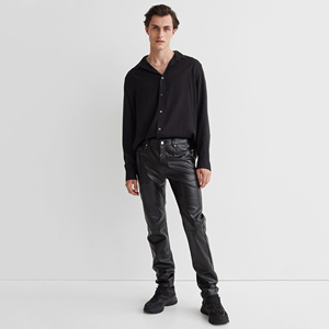 Pantalons en cuir personnalisés pour hommes, derniers modèles des fabricants, avec poches en cuir, style streetwear en coton - Product Image 6