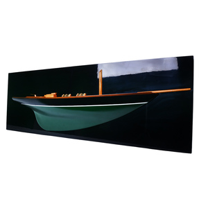 Modèle de bateau en bois de luxe de 90 cm, style coque semi-encadrée, PEN DUICK, Art métallique nautique, Design côtier, Style antique, Étagère murale européenne encadrée - Product Image 3