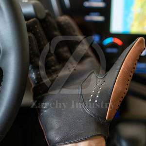 Guantes de Conducción de Cuero Vacuno Original, Suaves, de Alta Calidad, Personalizables, con Correa de Muñeca Ajustable, Antideslizantes, para Todas las Estaciones - Product Image 3
