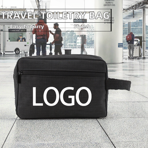 Sac de toilette imperméable personnalisé avec logo, sac cosmétique en cuir portable pour le travail ou les voyages, pour hommes et femmes - Product Image 2