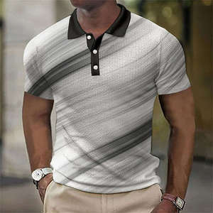 เสื้อโปโลผู้ชายคุณภาพพรีเมียม 220 กรัม ผ้าโพลีเอสเตอร์/คอตตอน ย้อมสีพื้น ระบายอากาศได้ดี ไซส์ใหญ่ ลายโลโก้แบบเรียบ ทรงโอเวอร์ไซส์ - Product Image 1