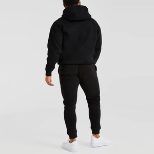 OEM Top Quality Blacked Regular Fit <b>Men's</b> Casual Pullover Hoodies Front <b>Pouch</b> Pocket Ribbed Cuff & Hem Comfortable Wholesale - Product Image 4