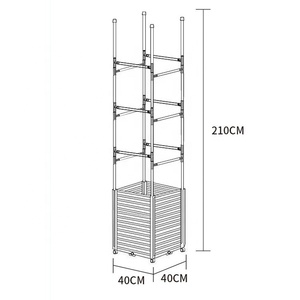 Modern Design Potted Plants Garden Obelisk <b>Trellis</b> Movable Planter Box with Wheels - Product Image 5