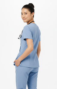 Good Price OEM Unisex Side Snap Scrub <b>Top</b> Medical Scrubs Spandex/Cotton Custom Branding Scrubs Uniform Sets Bulk Order - Product Image 6