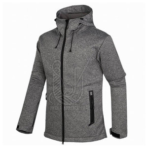 Dernier design, veste d'hiver softshell à capuche la plus vendue pour hommes, légère, respirante, séchage rapide, polyester, logo frontal - Product Image 1