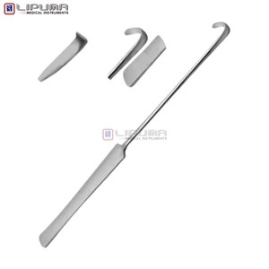 Lot de 6 crochets Spay Snook de 8 pouces, instrument médical vétérinaire chirurgical, à pointe arrondie de 12 mm avec manche plat - Product Image 2