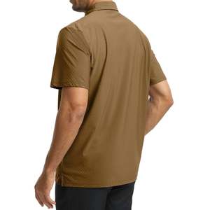 Camisa de Golf para Hombre, Marrón, Estampada, Transpirable, de Poliéster/Algodón, Tejido de Punto, Corte Regular, Uso Casual - Product Image 5