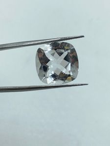 High Quality Natural White Topaz Transparent <b>Cushion</b> Cut Loose Gemstone 12.63CTS 14mm for Jewelry Making - Product Image 5