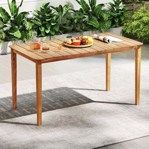 Tavolo da Pranzo Rettangolare da Esterno in Legno di Acacia per 4-6 Persone - Product Image 1