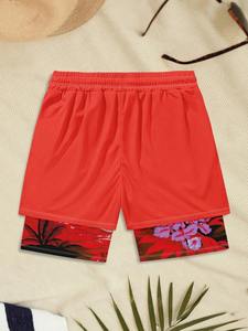 Shorts de bain à séchage rapide pour hommes, imprimé floral unisexe, shorts de plage légers, respirants, résistants à l'eau, style été - Product Image 2
