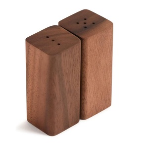 Salière et poivrière rondes en bois pour la table à manger, rangement des assaisonnements et présentation décorative de cuisine - Product Image 6