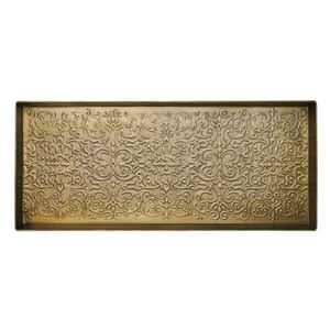 Tapis de récupération d'eau pour chaussures, motif hortensia vintage, en métal, finition cuivre antique, décoratif, utilitaire, pour intérieur et extérieur, pour buanderie - Product Image 4