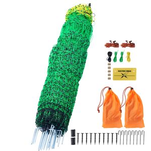 Clôture électrique pour bétail, filet portable de 50 po de hauteur x 164 po de longueur, filets en maille pour chèvres, moutons, cerfs, jardin, avec poteaux et piquets - Product Image 5
