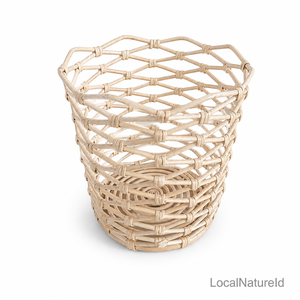 Cesta de Almacenamiento de Ratán Natural LocalNatureld, Tejido Geométrico, Estilo Nórdico, Contenedor Decorativo Multiusos - Product Image 1