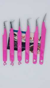 Stainless Steel Durable Eyelash Volume Extension Tweezers Professional Straight Curved Serrated Tip Custom Logo Private - Product Image 4