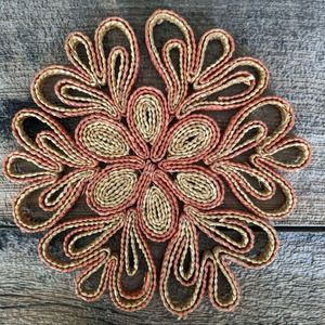 Handmade Floral Scalloped Rattan Placemat and Charger <b>Plates</b> From Vietnam Factory for Dining Table Set of <b>Mats</b> & Pads - Product Image 3