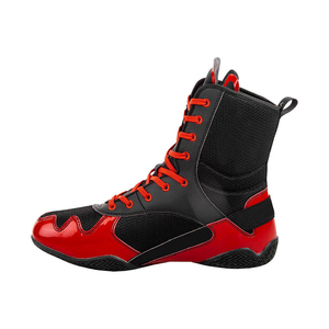 Chaussures d'entraînement à prix abordable et service OEM/ODM – Chaussures de boxe montantes en maille blanche respirante à lacets - Product Image 3