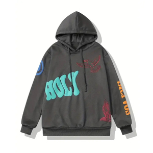 <b>Men's</b> Solid Color Luxury Unisex Cotton Puff Hoodies Custom Design,Custom 3D Puff Print Hoodie Manufacturer Custom - Product Image 2