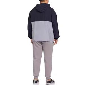 <b>Men</b> Color Blocked Hooded <b>Half</b>-<b>Zip</b> Soft Shell <b>Jacket</b> Water Resistant Polyester Outdoor Wear Regular Fit All Seasons - Product Image 2
