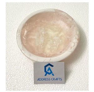 Bol de service en résine de luxe, assiettes, bol en résine avec logo personnalisé pour fruits décoratifs de fête, plateaux en résine de haute qualité, ustensiles de cuisine - Product Image 1