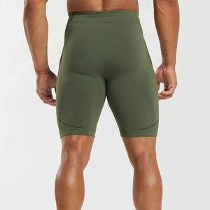 Shorts de compresión de doble capa de alto rendimiento para hombre, con el último diseño en shorts de compresión para entrenamiento, de color sólido. - Product Image 3