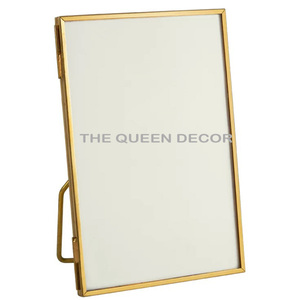 Modern Classic Aluminum Metal Glossy <b>Gold</b> Finish Decorative Photo <b>Frame</b> Resin Gemstones Portable Feature - Product Image 6