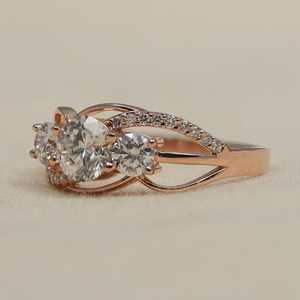 Twisted <b>Infinity</b> Round Cut Diamond Three Stone Ring For Women's 1.01CT Lab Grown 14K <b>Rose</b> Gold Anniversary Promise Gift Her - Product Image 5