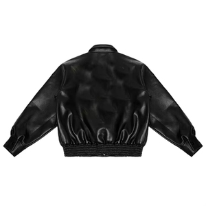 เสื้อแจ็คเก็ตเบสบอลบอมเบอร์ผ้าขนสัตว์ระบายอากาศปักโลโก้ตามสั่งสำหรับผู้ชาย หนังวัวเย็บติดกับผ้า ราคา $29 - Product Image 6