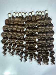 ผมต่อเวียดนาม AZURA HAIR แบบลอนลึก เกรด Remy แบบมัดเป็นช่อ  แบบ Single Drawn  แบบ Machine Bulk สีน้ำตาล - Product Image 5