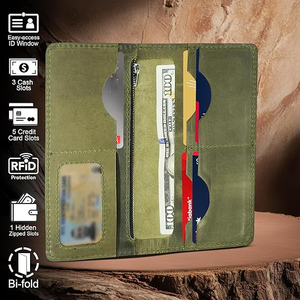 Portefeuille en cuir véritable pour homme, léger et de haute qualité, avec logo personnalisé, long format, prix de gros direct usine - Product Image 5