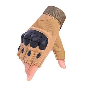 Guantes unisex de medio dedo, color verde oliva, transpirables, para deportes al aire libre y motocicleta, guantes de buena calidad y cómodos - Product Image 1