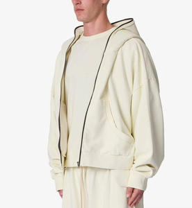 Sudadera con capucha extragrande para hombre, con cremallera, de felpa francesa, con bolsillo canguro, informal, para otoño, personalizada, ODM OEM - Product Image 5